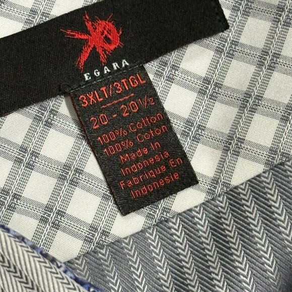 Egara Dress Shirt Non-Iron Slim Fit Long Sleeve Paisley Cuffs Striped 3XLT - Picture 7 of 7